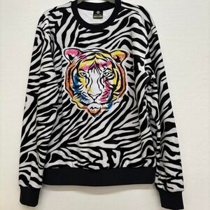Create 2MRW Sweatshirt Men M Tiger Stripe Streetwear Grunge Skater Long Sleeve M